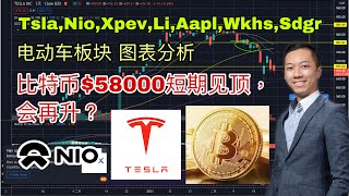 【美股分析】26Feb21 ｜电动车板块，图表分析TSLA，NIO，XPEV，LI，AAPL，WKHS，SDGR。比特币$58000短期见顶，会再升？ ｜ JimmyLim林锦荣＃美股＃技术分析＃美股