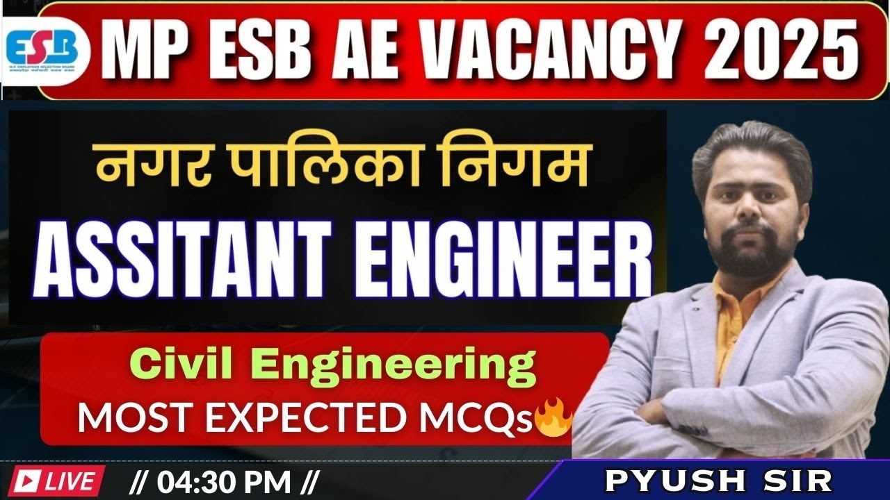 MP Sub Engineer 2025–26 | Technical Civil Most Expected Questions | Paper Analysis