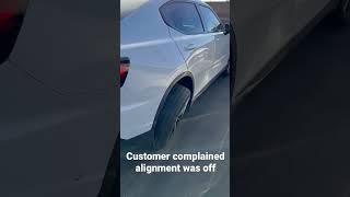 Alignment was off on car #shorts #cars #mechanic #alignment #fail