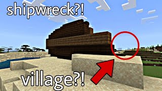 SHIPWRECK ON LAND AND A VILLAGE! | Minecraft Survival #1