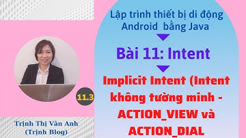 Bài 11.3: Intent - Implicit Intent (Intent không tường minh - ACTION_VIEW và ACTION_DIAL)