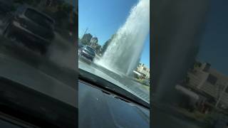 Car crashes and knocks off fire hydrant causing eruption