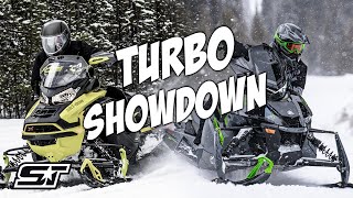 TURBO SLED SHOOTOUT! Ski Doo Renegade Turbo R vs Arctic Cat Thundercat!!