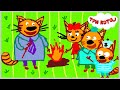 Три кота в стране Рисовандия устраивают Пикник Рисуем картинку из Мультика Разукрашка для Детей