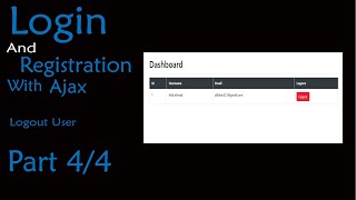 How to make logout in php and mysqli with ajax || php and ajax || Part - 4