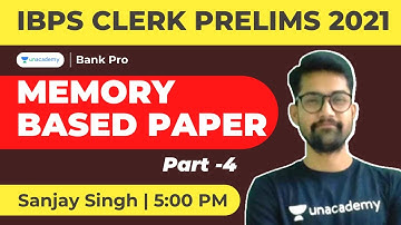 IBPS Clerk Prelims || Memory Based Paper Part 4 | Bank Pro | Bank Exam Reasoning by Sanjay Singh