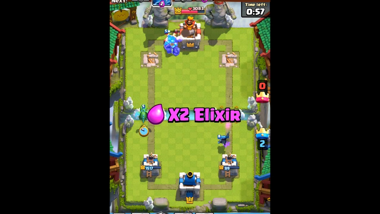 Clash Royale Golem Deck vs Elite Barbs