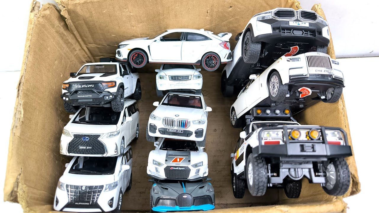 BOX FULL OF Diecast Cars - Toyota, Honda, Bugatti, Tesla, Range Rover, Lamborghini, Ford, Bmw, GMC