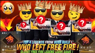 Old Legends Who Left Free Fire||Boss Guild Best Players Left FF!!