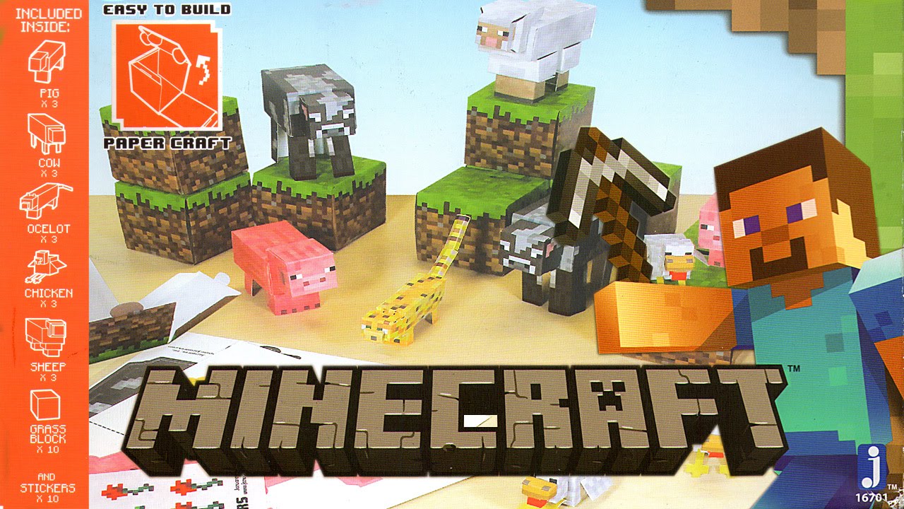  Minecraft Papercraft Animal Mobs Set (Over 30 Pieces) : Toys &  Games