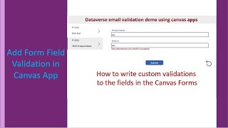 Fields Validation for dataverse fields in the Canvas App