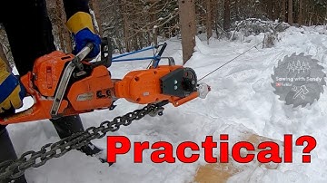 Lewis Chainsaw Winch Moving Logs Deep in the Woods