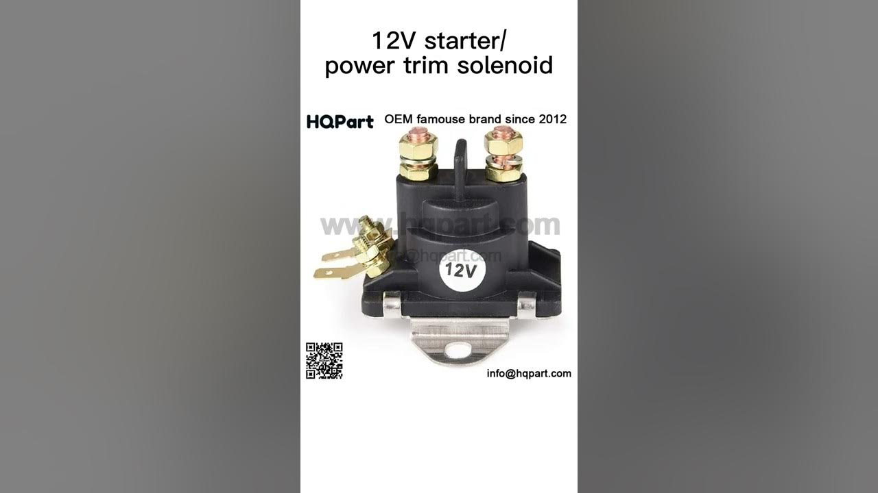 12V starter/power trim solenoid - YouTube