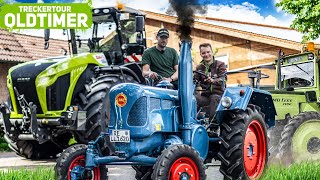 action auf dem acker: xerion, mb trac und oldtimer im einsatz bei hof sanders | treckertour tag 2