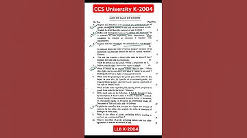 Important Questions LLB second semester k-2004 #ccs #university #llbmeerut #k2004 #secondsemester