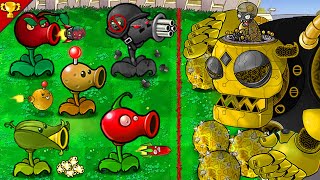 Plant vs Zombies : Family Peashooter vs Gold Zomboss - Who Will Win ?
