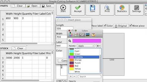 Manual arrange after optimisation for Simple Cutting Software X 2015