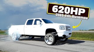 Tuned 620HP 2011 Duramax on 24x14 RIPS !