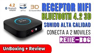 REIIE Receptor Bluetooth para Sonido HD B06 Soporte 3D Surround CRS BT 4.2 | UnBoxing Review Español