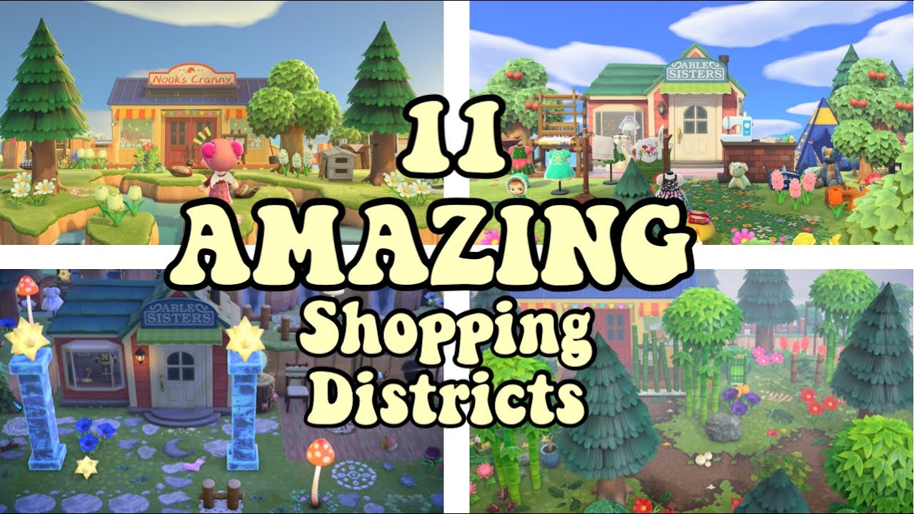 11 Design Ideas For Your Shopping District Animal Crossing New 20-acnh-shopping-center-marketplace-shop-ideas-fandomspot