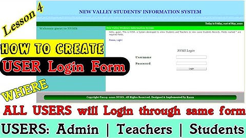 HOW TO CREATE LOGIN FORM | STUDENTS