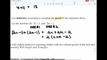 Math 20-2 Unit 4 Mathematical Reasoning L2: Deductive Reasoning
