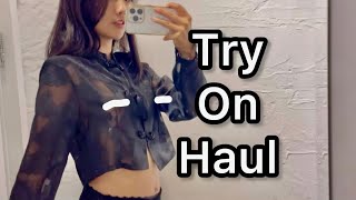 4K| 2024✌🏻E-girl Try on haul Transparent in Red21