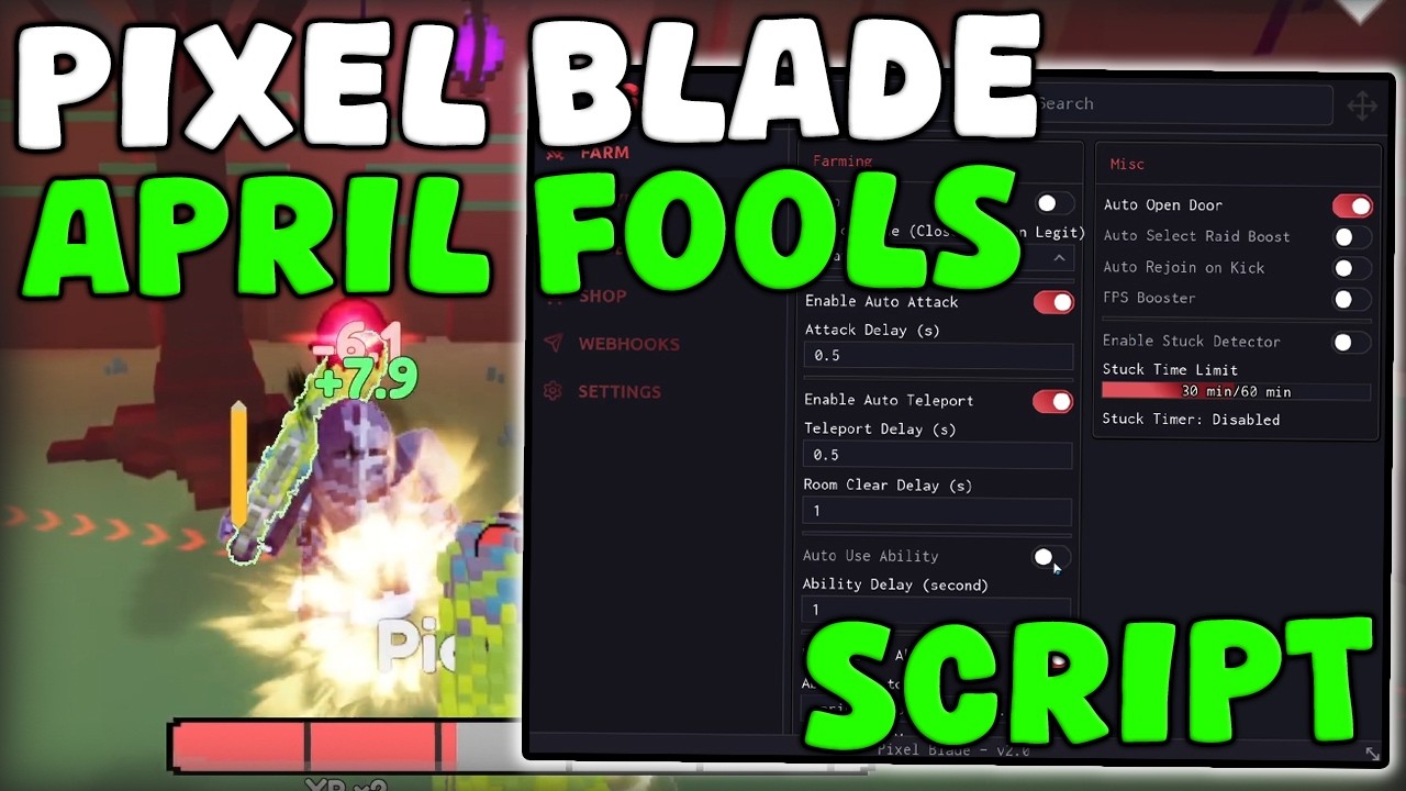 [🥒Pickle Blade] Roblox Pixel Blade Script Auto Farm, Kill Aura, God ...