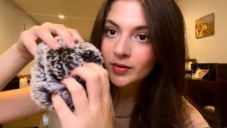 ASMR Brain Massage with Fluffy Mic Cover | fluffy mic scratching, mouth sounds, hand movements, slow