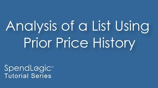 SpendLogic Tutorial - Analysis of a Long List of Parts Using Price History