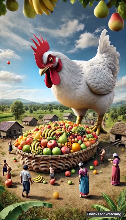 A big chicken enters the village, beautiful story #shorts #ai #hen #trending