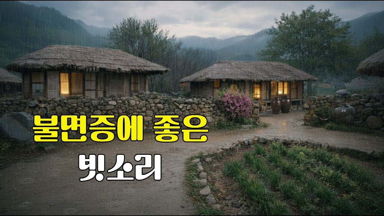 초가집 빗소리 ASMR 🌧 깊은 숙면을 부르는 따뜻한 빗소리 | 불면증 치유