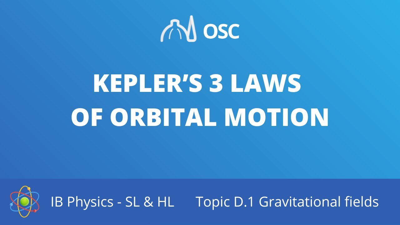 Kepler's 3 laws of orbital motion [IB Physics SL/HL]