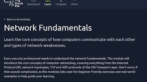 TryHackMe | Pre Security | Network Fundamentals