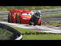 Kawasaki Ninja H2R Supercharger vs Lightning McQueen Sports at Nordscleife