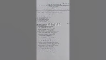 B.A Palamuru University History - V semester question paper