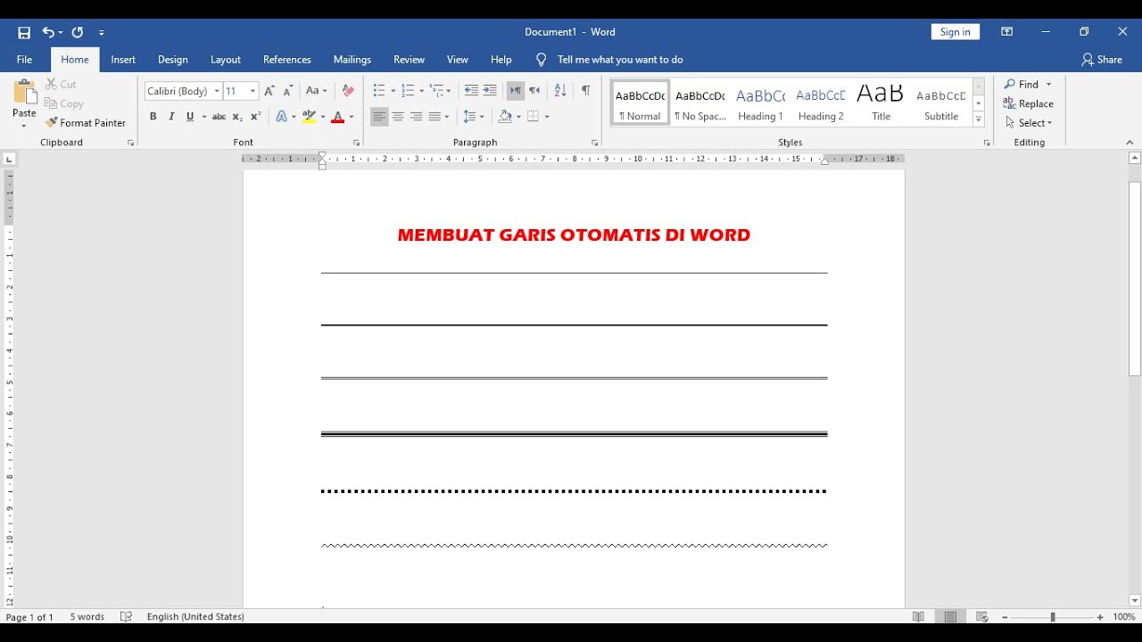 Cara Membuat Garis Horizontal di Word dengan Cepat 