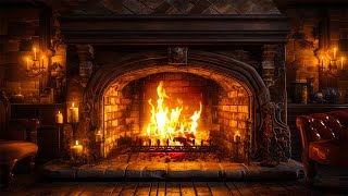 ?Fire Burning in Fireplace | Fireplace Sounds for Sleeping | Warm Ambience
