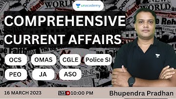 PEO & Junior Assistant 2023/OCS/OMAS/CGLE/Police SI/ASO | Comprehensive Current Affairs |