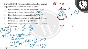 The CORRECT statement(s) for cubic close packed (ccp) three-dimensional structure is (are)....