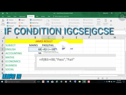 IGCSE / GCSE ICT Spreadsheets  IF Statements