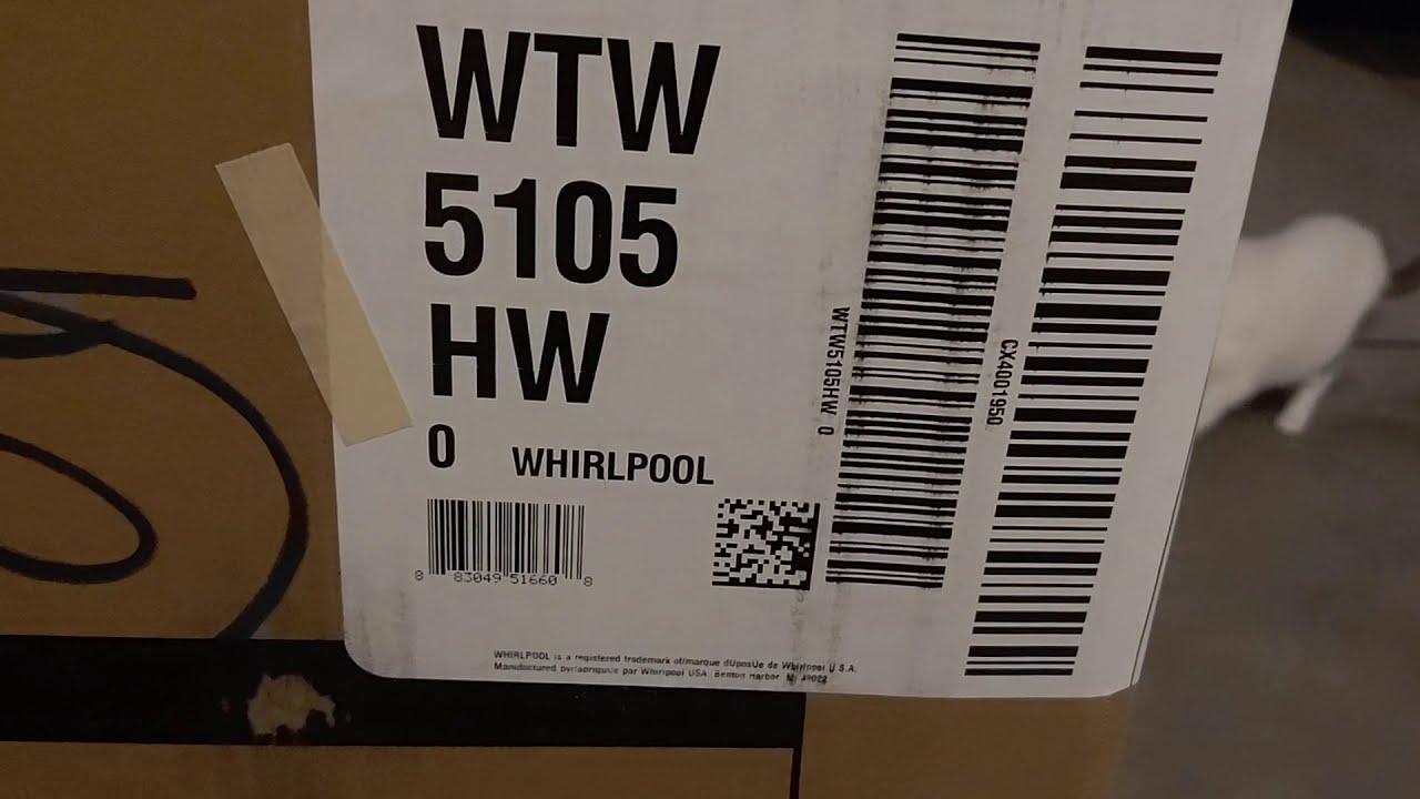 Washing machine installation - Whirlpool WTW5105HW - YouTube