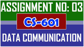 CS601: Data Communication Assignment No 3 | Correct Solution