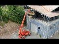 Getting the scissor lift off the roof