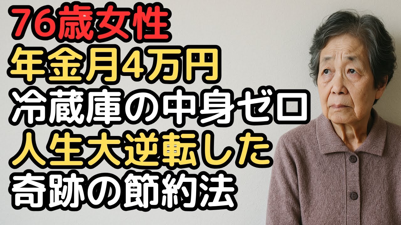 年金月4万円「冷蔵庫の中身ゼロ」から人生逆転！76歳女性の奇跡の節約法