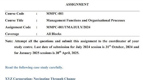 IGNOU MMPC-001 Solved Assignment July 2024 Jan 2025 [FREE] PDF || IGNOU MBA || Management Functions