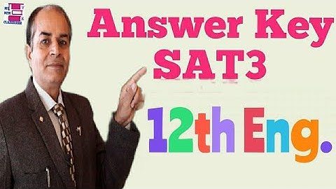 answer Key SAT3 class 12 English solved by vijay kumar