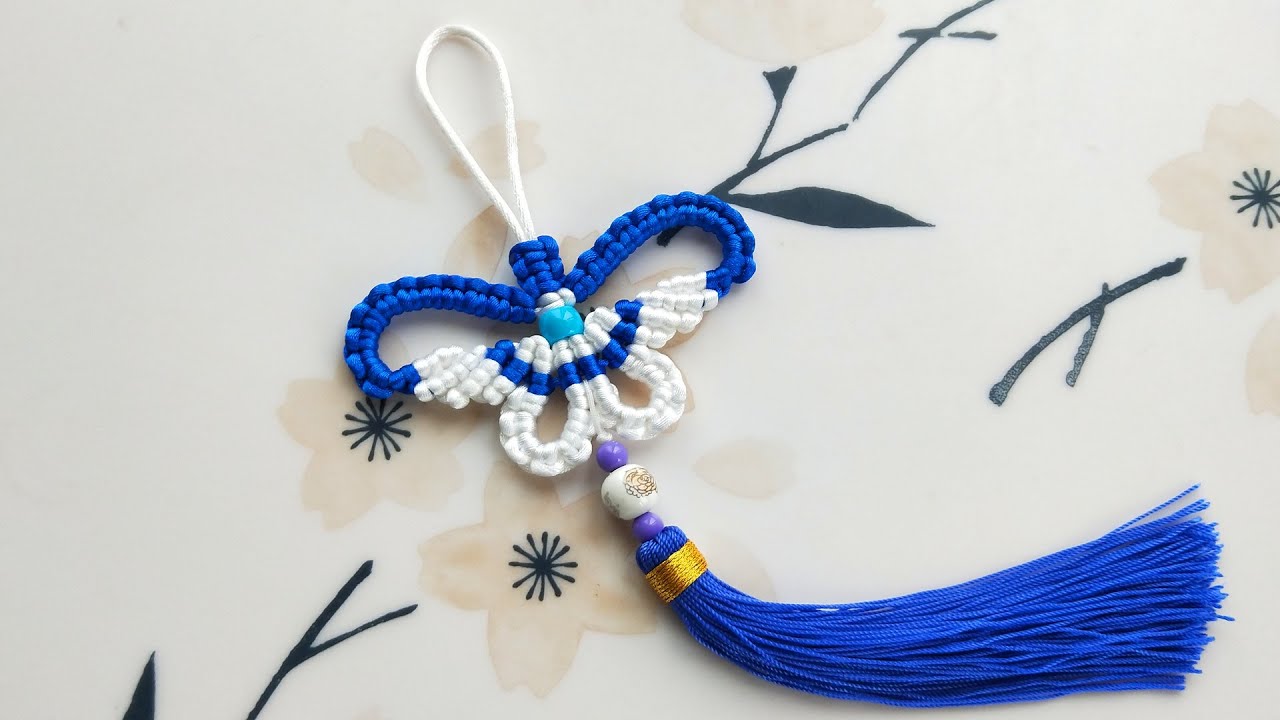 教你DIY蝴蝶小挂饰，真可爱！详细的编绳教程