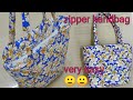 नये तरीके से बनाए zipper handbag/handmade handbag cutting and stitching/shopping bag making/easy diy