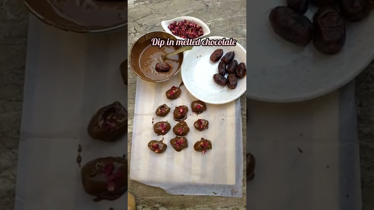Ramazan Special Almond stuffed chocolaty dates | chocolate dates 